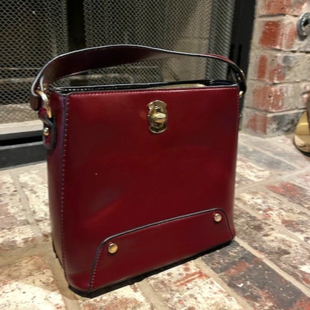Nice Burgundy Box Purse